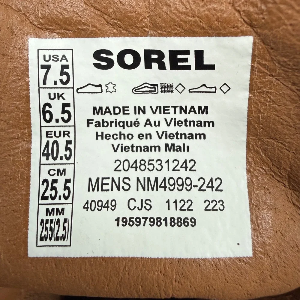 Sorel Madson II Chore Waterproof Boots Mens 7.5 Velvet Tan Suede Brown New